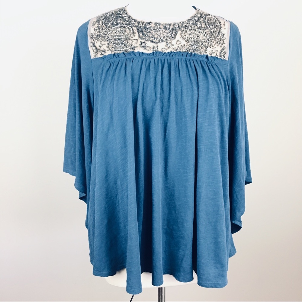 Anthropologie Deletta Josephine Beaded Top